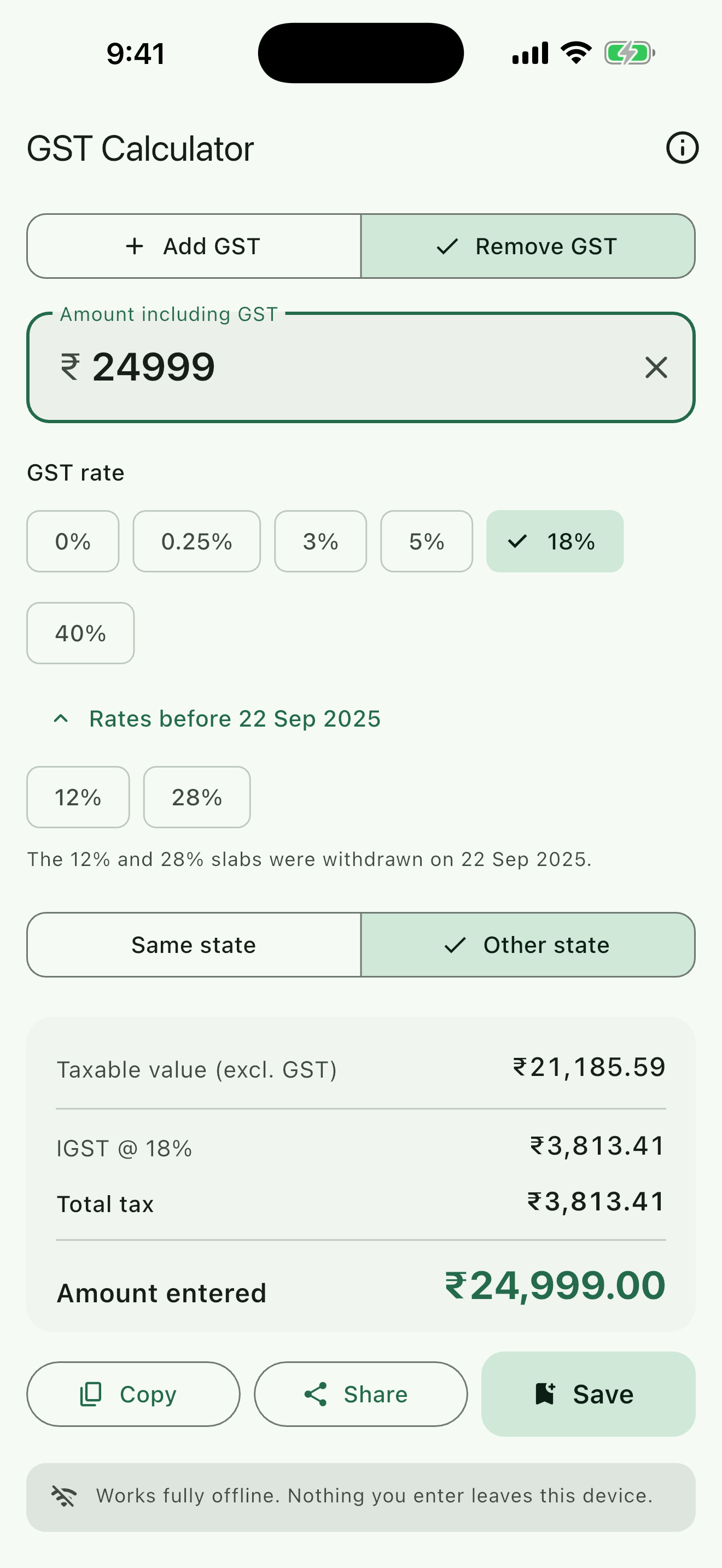 The withdrawn 12% and 28% slabs shown behind a labelled disclosure.